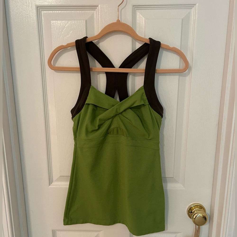 Athleta Green and Brown Tank Top